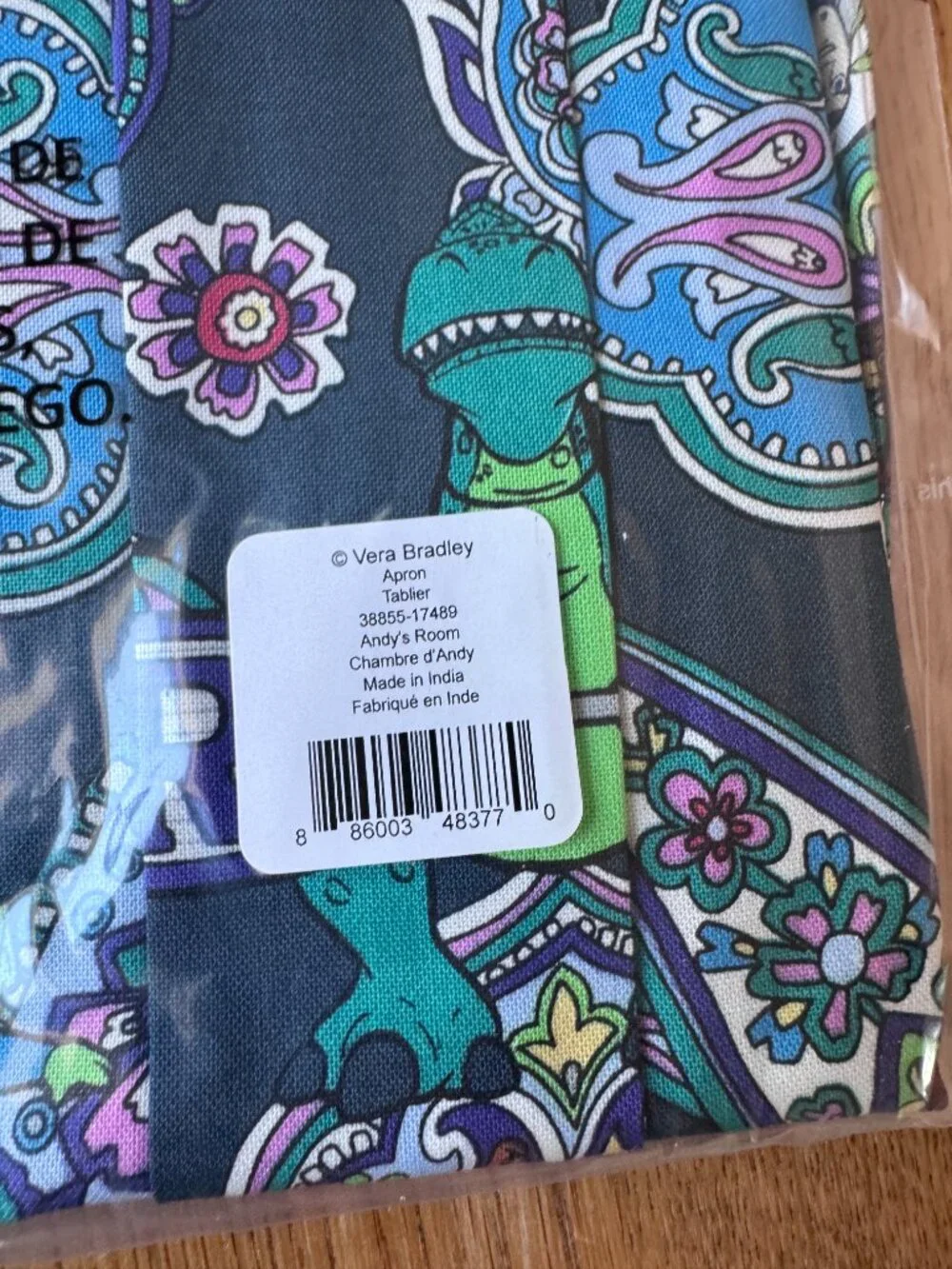Vera Bradley Disney Pixar Toy Story Apron Andy's Room NWT